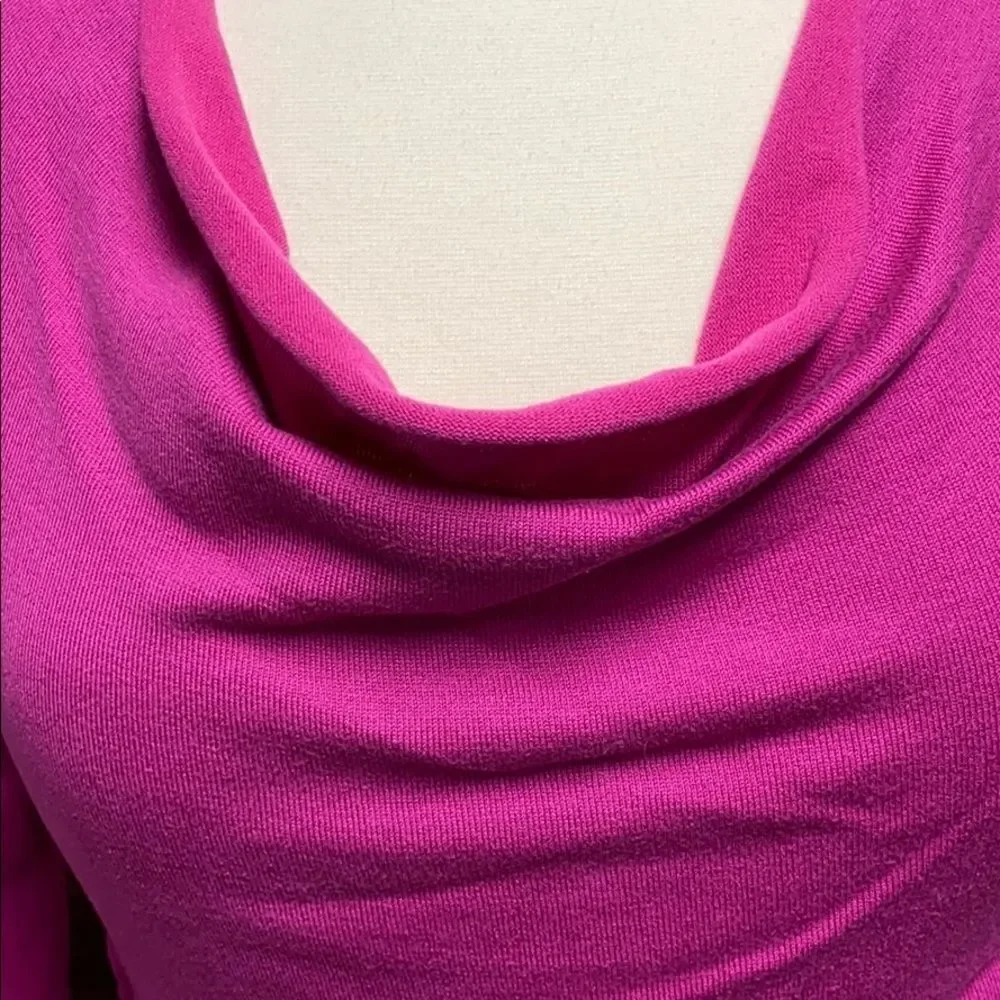 New York & Company Fuchsia L/S Cow Neck Sweater